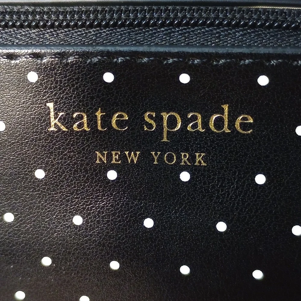 kate spade Black and White Polka dots Cosmetic Case or Pencil Case NWT